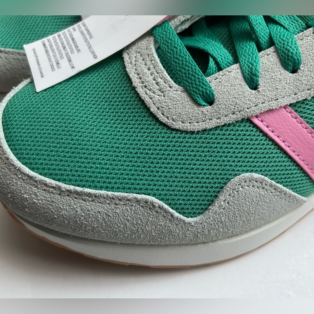 Adidas low tops women’s shoes sneakers rare Adidas green with pink cream size 9 - Picture 3 of 7